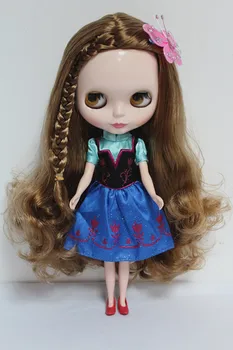 Кукла блайт tait гола кукла 30 см, нормално тяло, кестенява коса косата кукли, кукли, подходящи за грим, може да замени на тялото с няколко стави