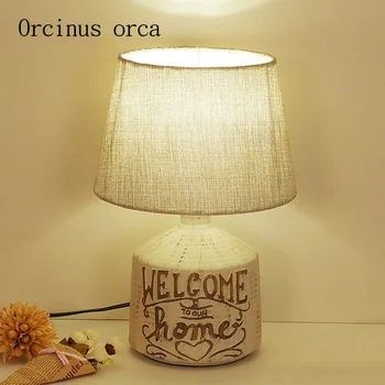 Скандинавски минималистичен ретро керамична лампа за дневна романтична нощна лампа за спални, творческа обстановка, лампа, безплатна доставка